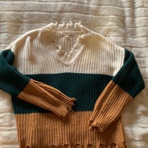 Triple color sweater